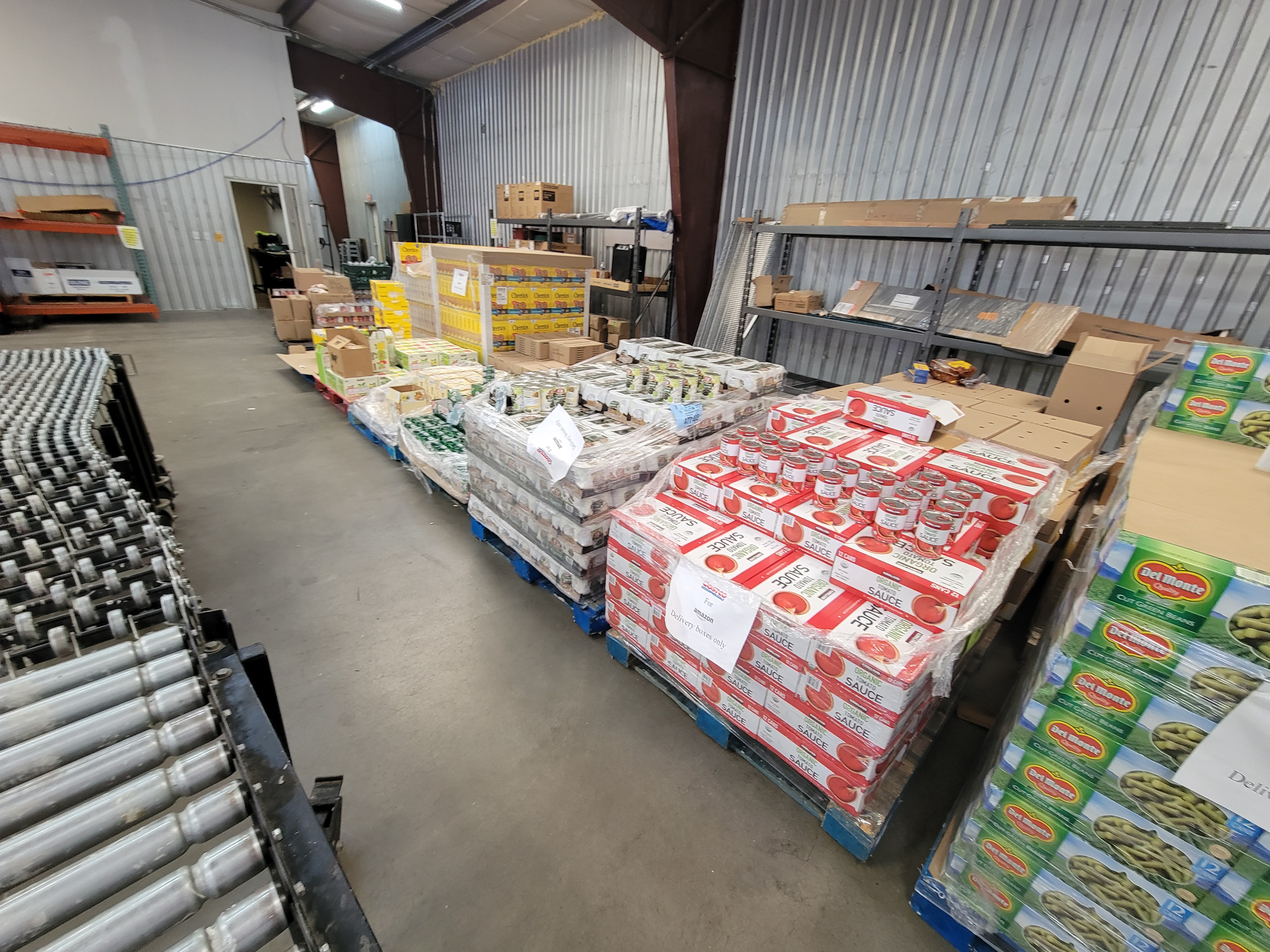 Nine pallets of dry goods.